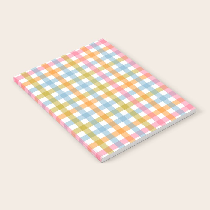 Pastel Gingham Plaid Multicolored Checkered Pattern Notebook Gallery Image 1