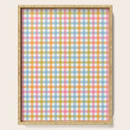Pastel Gingham Plaid Multicolored Checkered Pattern Serving Tray Gallery Image 1