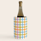 Pastel Gingham Plaid Multicolored Checkered Pattern Wine Chiller Gallery Image 2