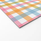 Pastel Gingham Plaid Multicolored Checkered Pattern Welcome Mat Gallery Image 2