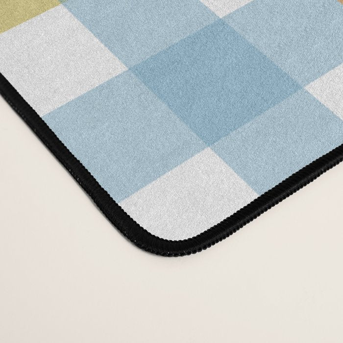 Pastel Gingham Plaid Multicolored Checkered Pattern Desk Mat Gallery Image 4