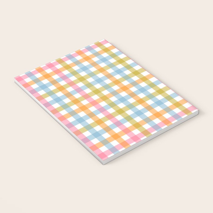 Pastel Gingham Plaid Multicolored Checkered Pattern Notebook Gallery Image 3