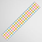 Pastel Gingham Plaid Multicolored Checkered Pattern Table Runner Gallery Image 3