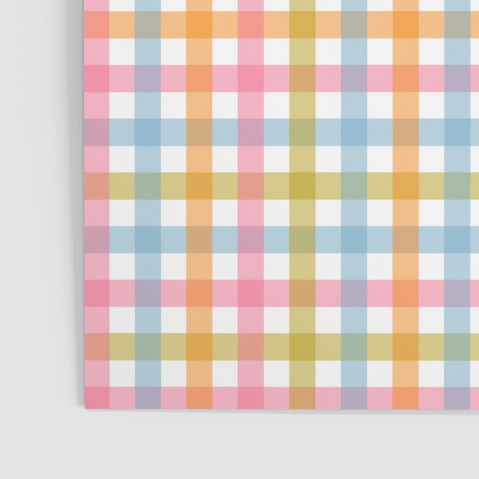 Pastel Gingham Plaid Multicolored Checkered Pattern Poster Gallery Image 3