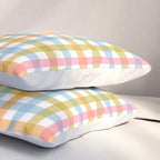 Pastel Gingham Plaid Multicolored Checkered Pattern Pillow Sham Gallery Image 3