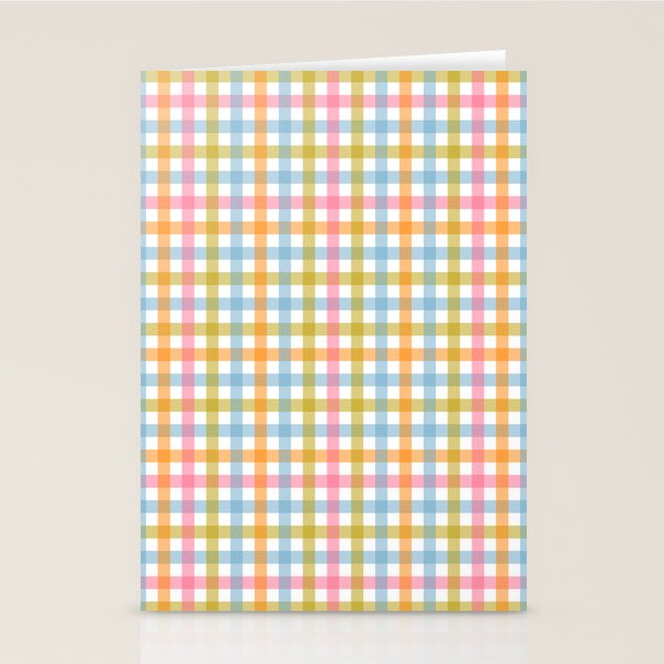 Pastel Gingham Plaid Multicolored Checkered Pattern Stationery Card Gallery Image 1