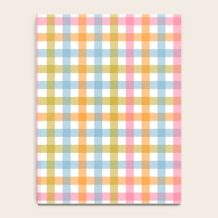 Pastel Gingham Plaid Multicolored Checkered Pattern Notebook Gallery Image 4