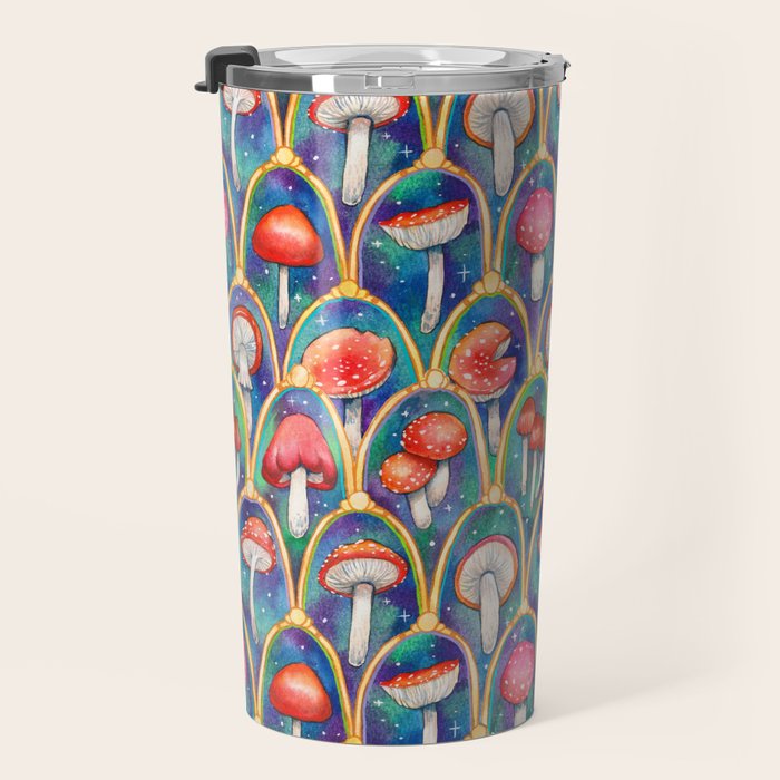 Luxury abstract mushroom pattern - original Travel Mug Gallery Image 3