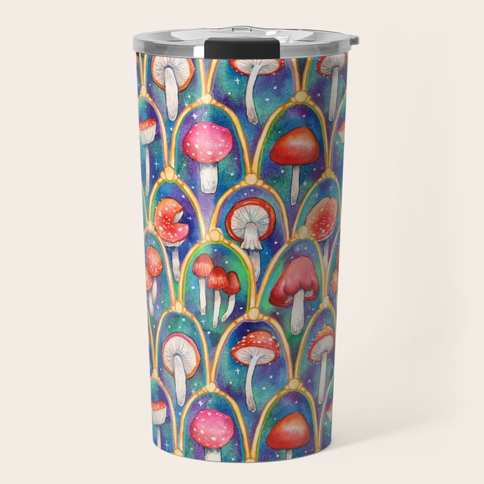 Luxury abstract mushroom pattern - original Travel Mug Gallery Image 1