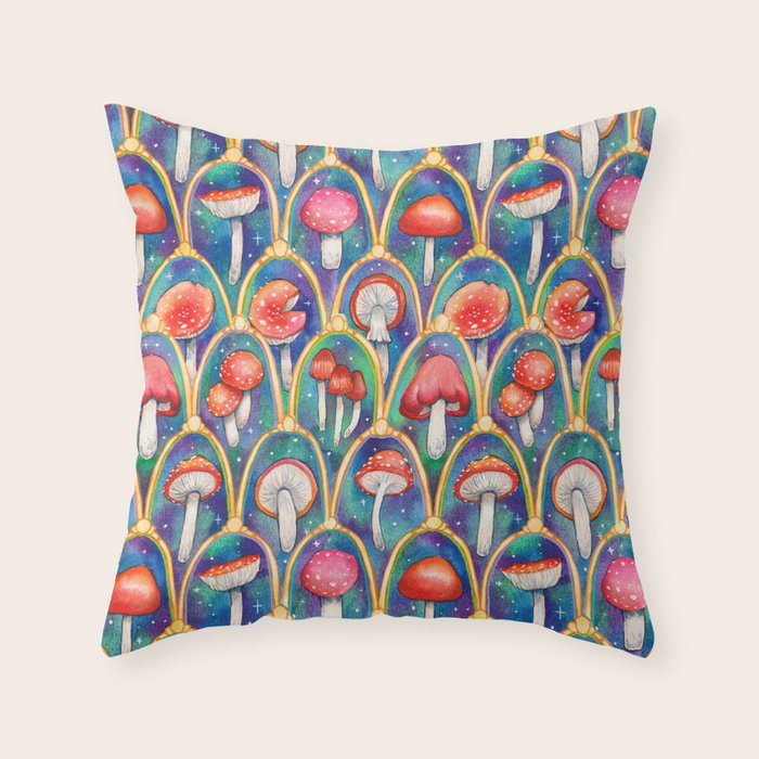 Luxury abstract mushroom pattern - original Throw Pillow Gallery Image 6