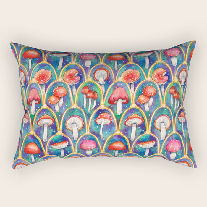 Luxury abstract mushroom pattern - original Rectangular Pillow Gallery Image 1