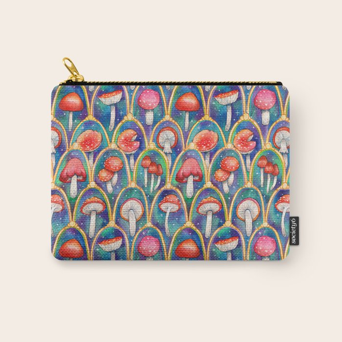 Luxury abstract mushroom pattern - original Carry All Pouch Gallery Image 1