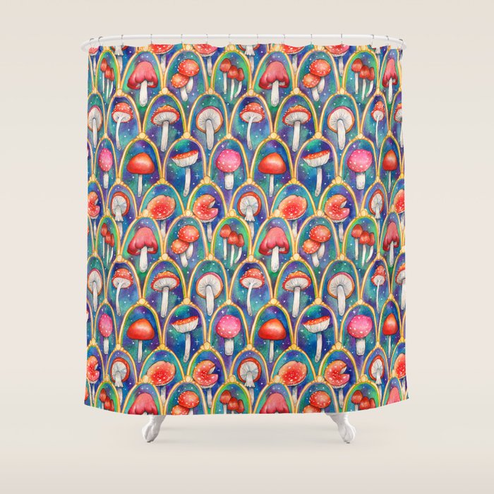 Luxury abstract mushroom pattern - original Shower Curtain Gallery Image 1