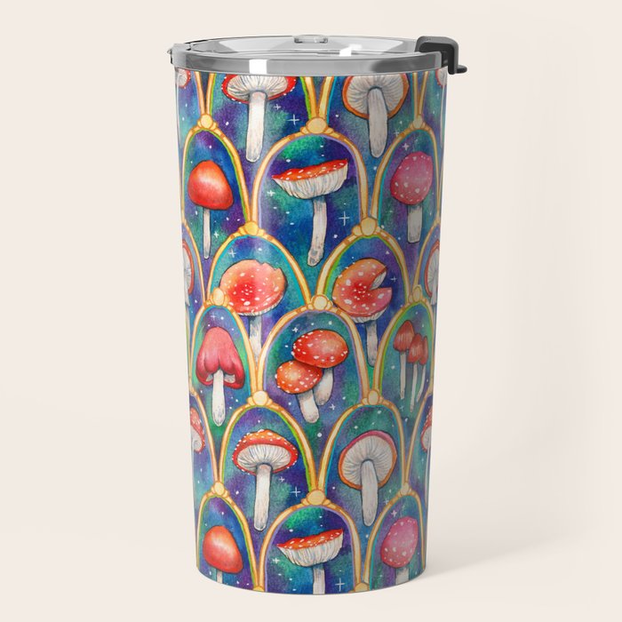 Luxury abstract mushroom pattern - original Travel Mug Gallery Image 2