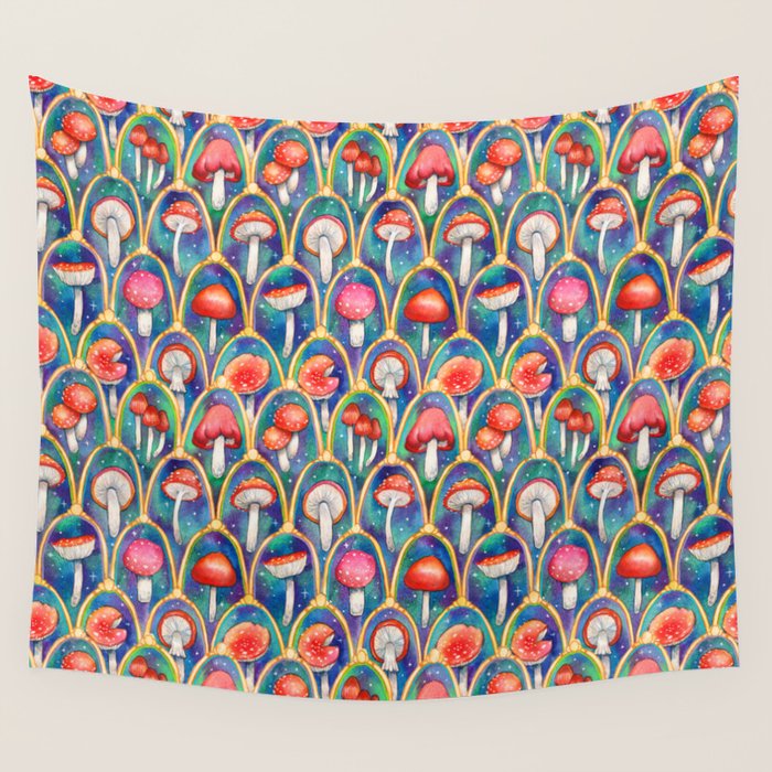 Luxury abstract mushroom pattern - original Wall Tapestry Gallery Image 1