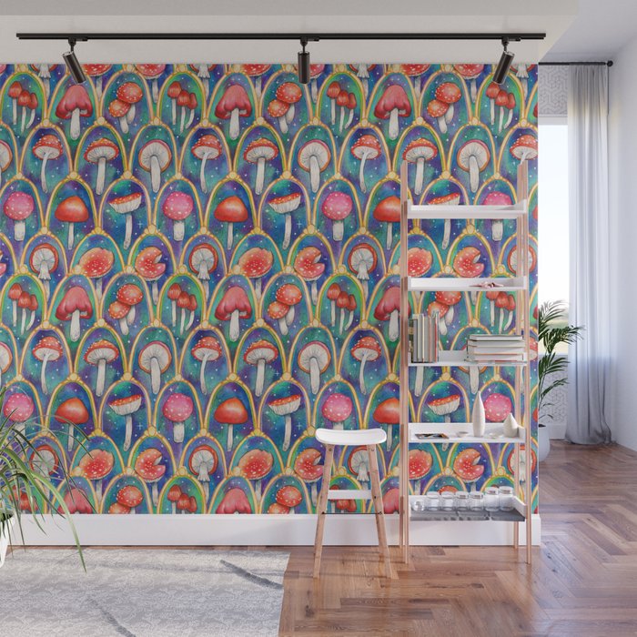Luxury abstract mushroom pattern - original Wall Mural Gallery Image 1