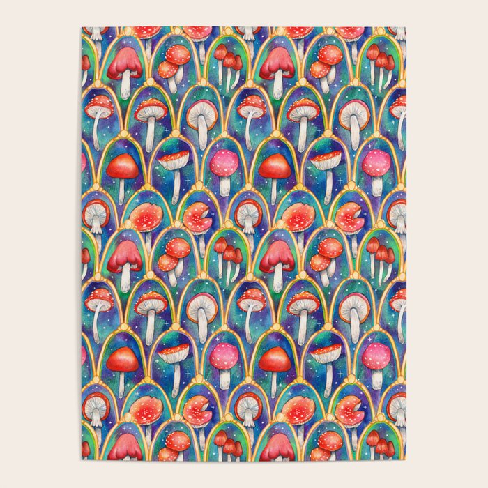 Luxury abstract mushroom pattern - original Poster Gallery Image 1