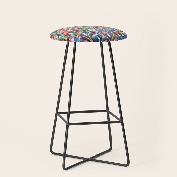 Luxury abstract mushroom pattern - original Stool Gallery Image 1