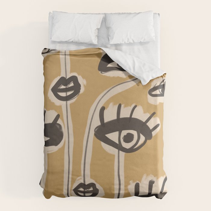 Abstract line art eyes 11 Duvet Cover Gallery Image 6
