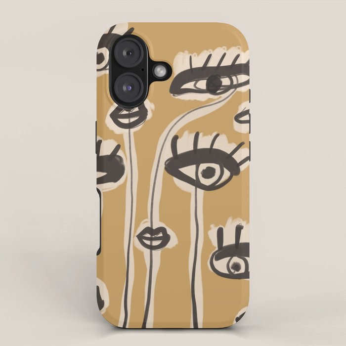 Abstract line art eyes 11 iPhone Case Gallery Image 1