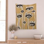Abstract line art eyes 11 Wall Tapestry Gallery Image 2