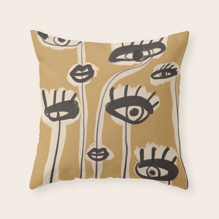 Abstract line art eyes 11 Throw Pillow Gallery Image 6