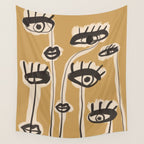 Abstract line art eyes 11 Wall Tapestry Gallery Image 4