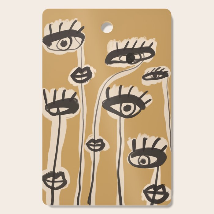 Abstract line art eyes 11 Cutting Board Gallery Image 1