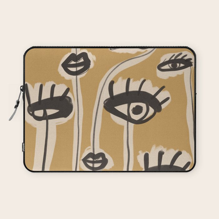 Abstract line art eyes 11 Laptop Sleeve Gallery Image 1