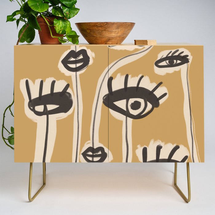 Abstract line art eyes 11 Credenza Gallery Image 1