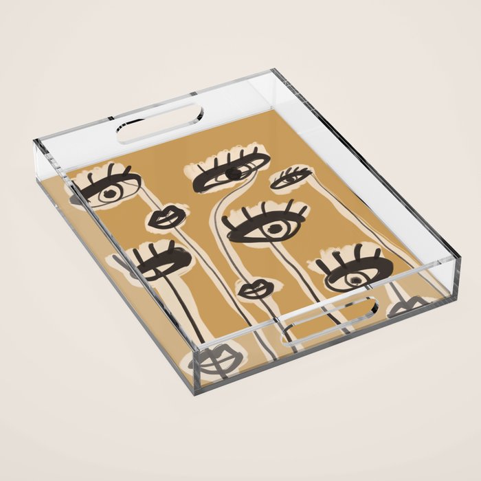 Abstract line art eyes 11 Acrylic Tray Gallery Image 1