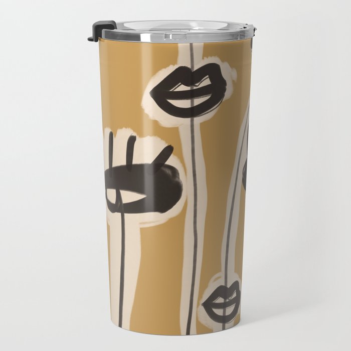 Abstract line art eyes 11 Travel Mug Gallery Image 3