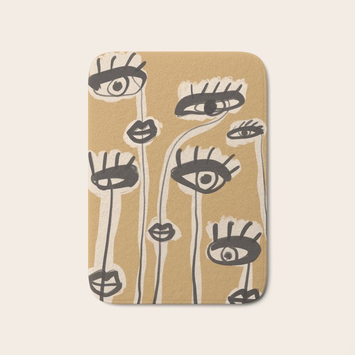 Abstract line art eyes 11 Bath Mat Gallery Image 1