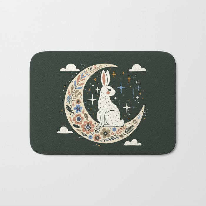 Rabbit on the moon  Bath Mat Gallery Image 1