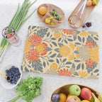 Warm Yellow, Orange & Blue Floral Cutting Board Gallery Image 2