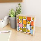 Rainbow Happy Face Checkered Print Mini Art Print Gallery Image 2