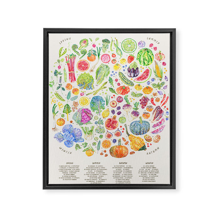 Seasonal Harvests - Neutral Framed Canvas Print Gallery Image 1