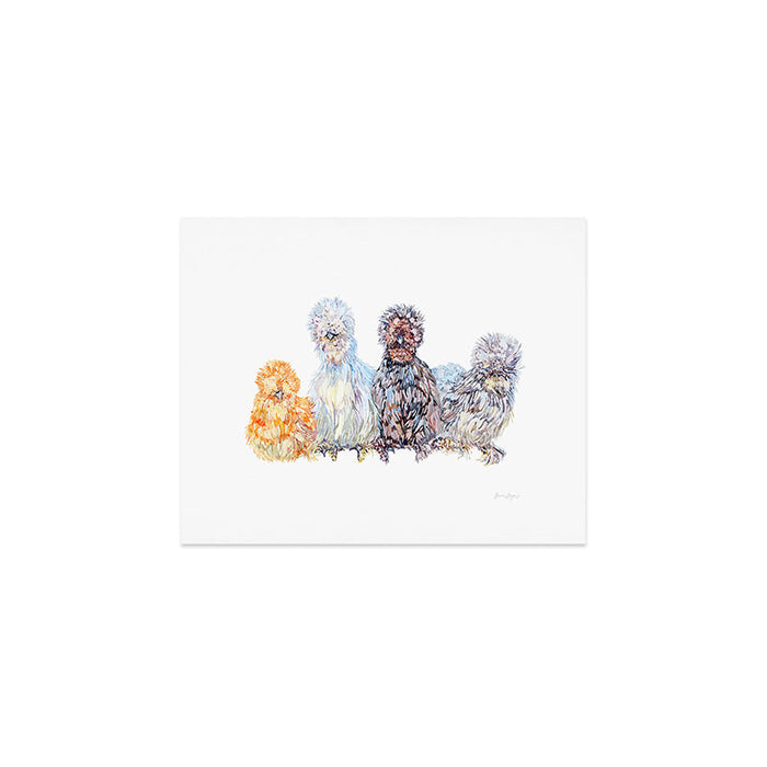 Silkie Chicken Huddle Art Print Gallery Image 1