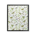 Spring Frogs and Orchids - Light Green Framed Canvas Print Gallery Image 6