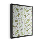 Spring Frogs and Orchids - Light Green Framed Canvas Print Gallery Image 2