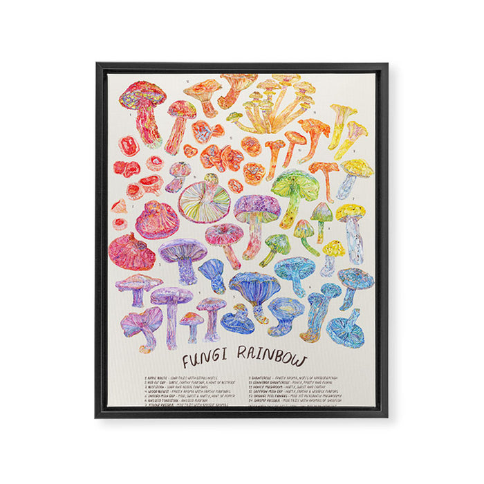Wild Mushroom Rainbow - Neutral Framed Canvas Print Gallery Image 1