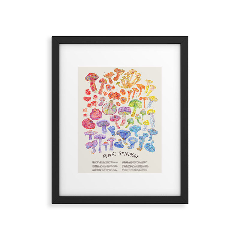 Wild Mushroom Rainbow - Neutral Framed Art Print Gallery Image 6