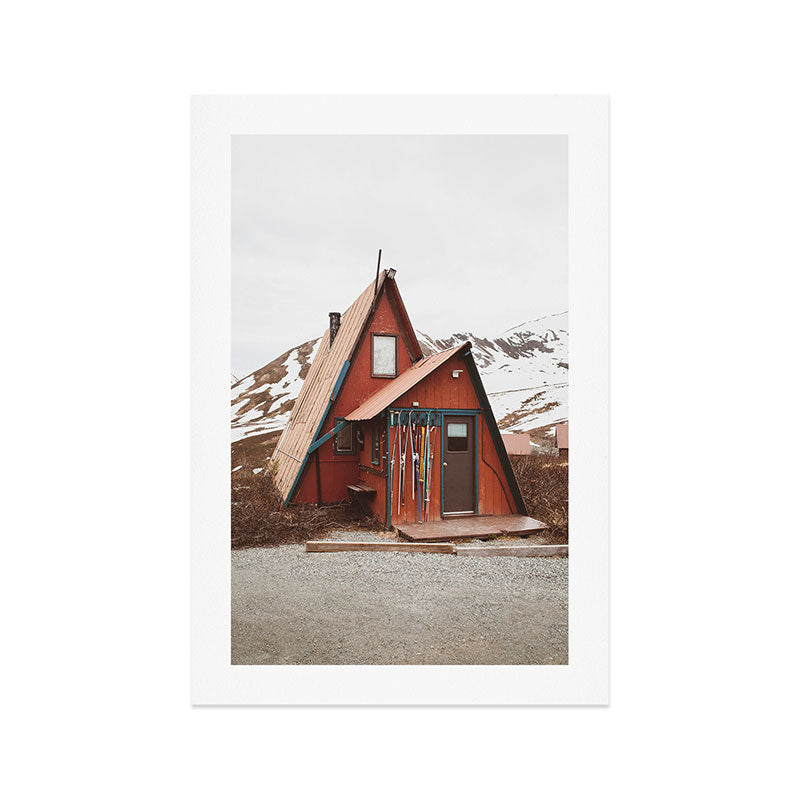 Red Cabin Art Print Gallery Image 1