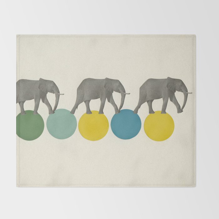 Travelling Elephants Throw Blanket Gallery Image 2