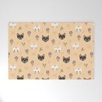 Cat Faces and Flowers Welcome Mat Gallery Image 1