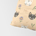 Cat Faces and Flowers Pillow Sham Gallery Image 4