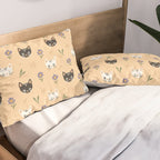 Cat Faces and Flowers Pillow Sham Gallery Image 2