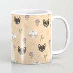 Cat Faces and Flowers Coffee Mug Gallery Image 1