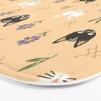 Cat Faces and Flowers Bath Mat Gallery Image 3