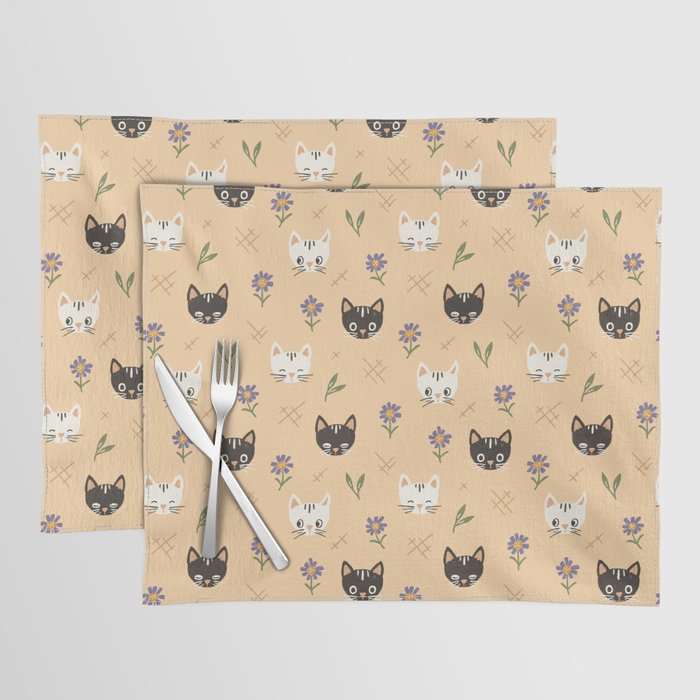 Cat Faces and Flowers Placemat Gallery Image 1
